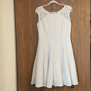 White dress with floral shoulders